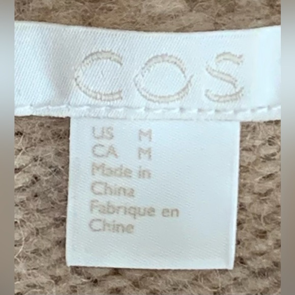 COS Crew Neck Sweater Wool Blend Beige Purple Gray Soft Long Sleeve Medium - Picture 7 of 9